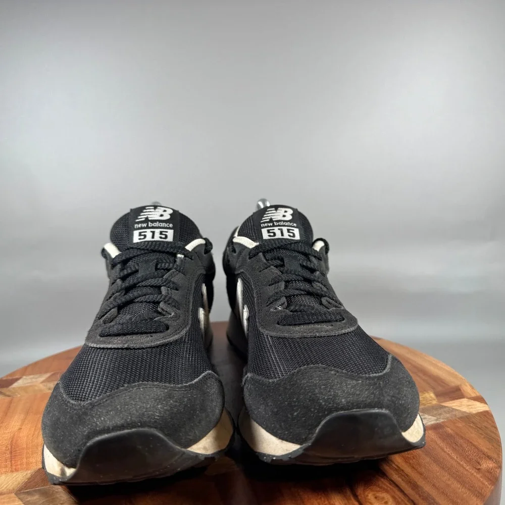 New Balance 515 Mens Black White Suede Mesh Lifestyle Sneakers ML515BLK Size 8